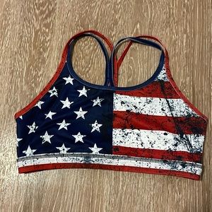 American flag sports bra
